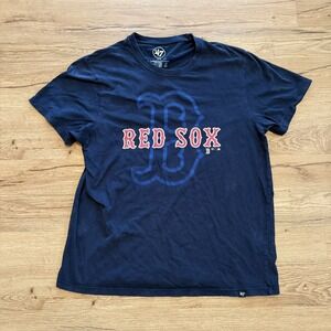 '47 MLB Boston Red Sox Baseball T Shirt Mens Medium Blue Sporty Performance